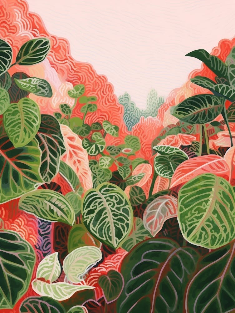 Boho Plant Painting Fittonia White Anne 2