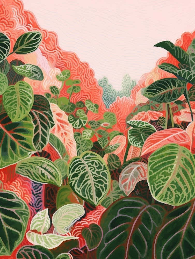 Boho Plant Painting Fittonia White Anne 2