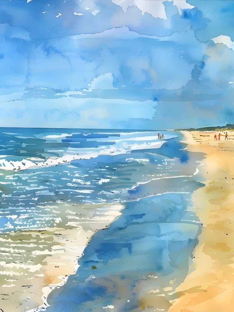 Watercolor Of A Beach 8