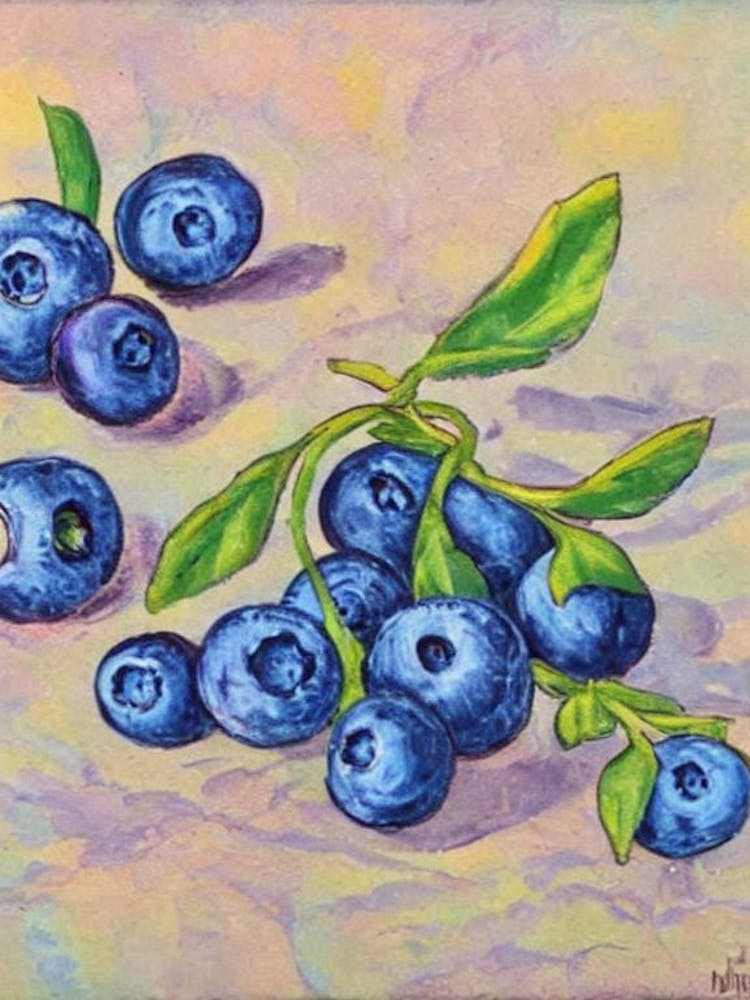 Blueberry Vintage Sketch Fruit