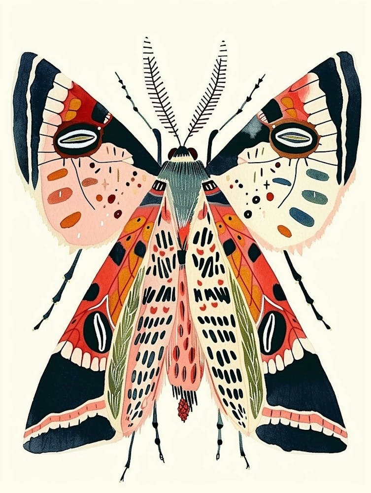 Colourful Insect Illustration Moth 22