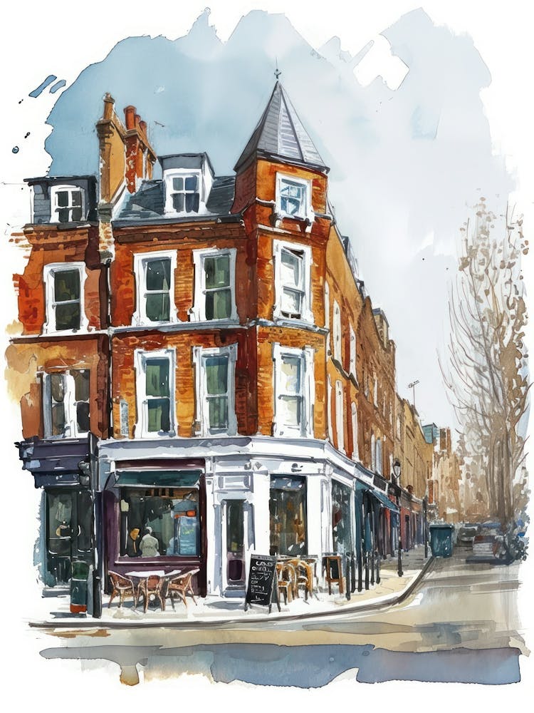 Kensington And Chelsea London Borough   Street Watercolour 1
