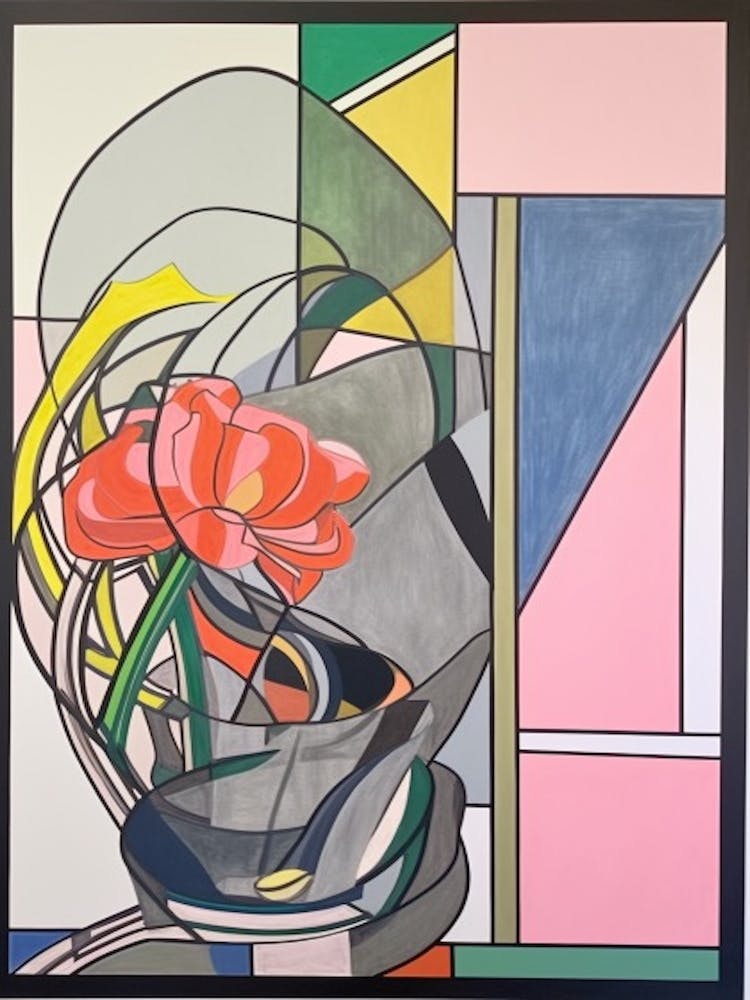 Sweet Pea Flower Still Life  4 Abstract Expressionist