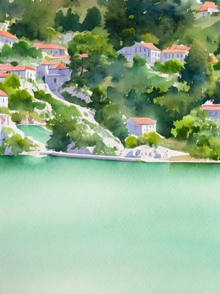 Krka National Park Croatia Water Colour Poster