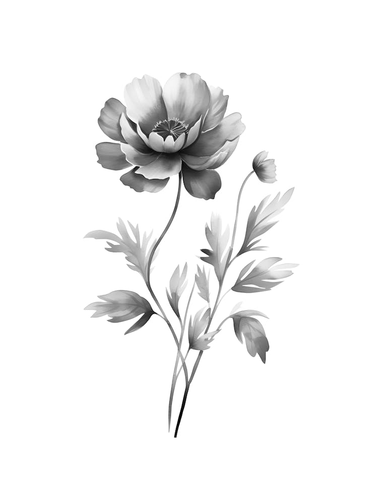 Black And White Flower 6