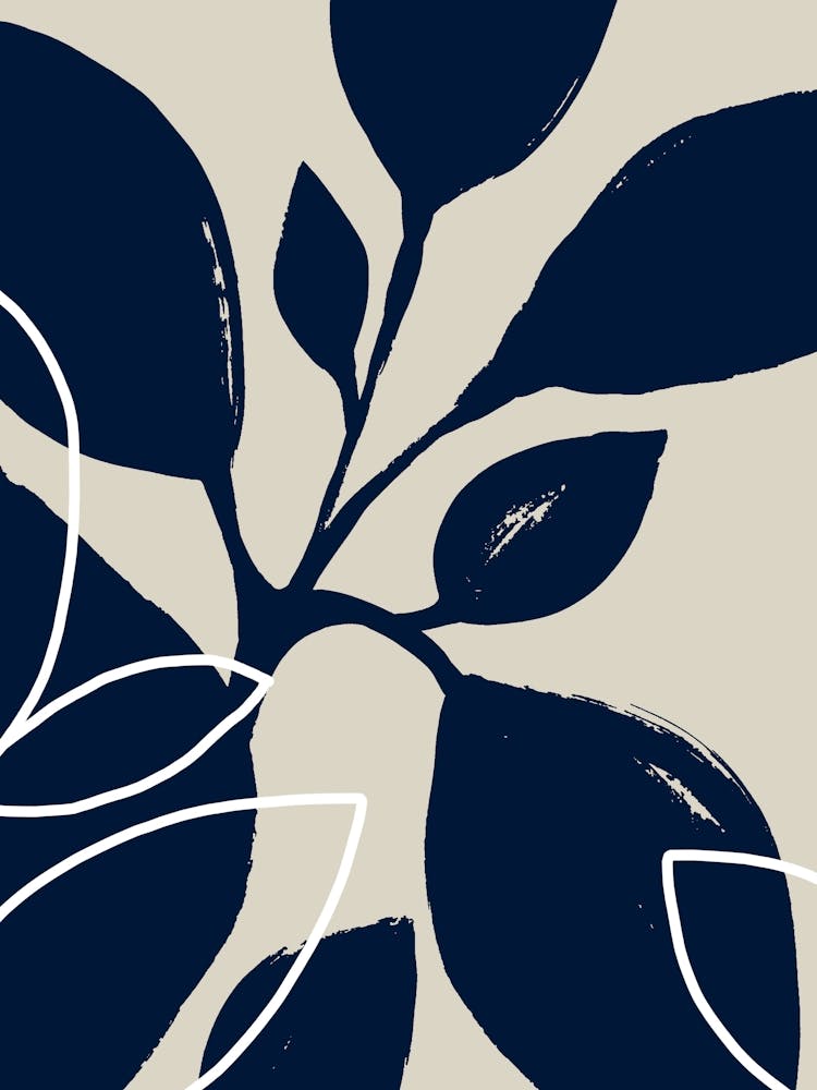 Leaves On A Blue Background