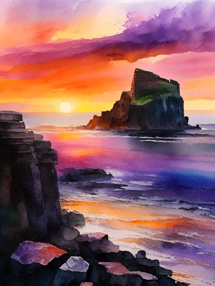 The Giant S Causeway Watercolour 3