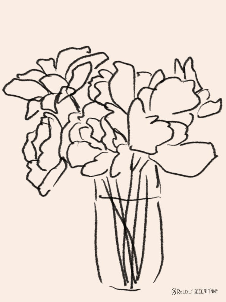 Line work Tulips cozy