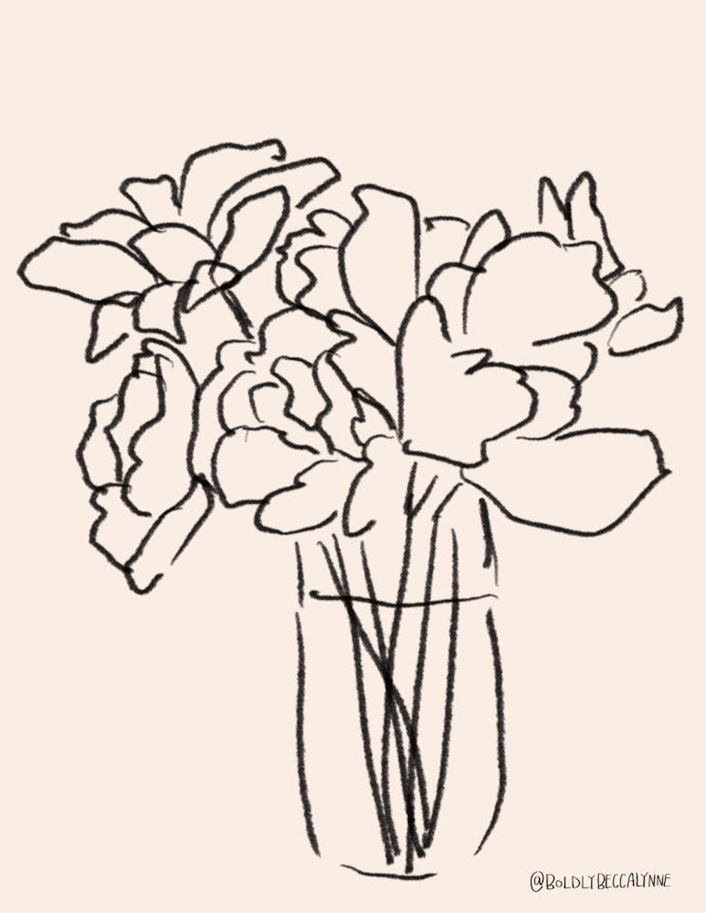Line work Tulips cozy