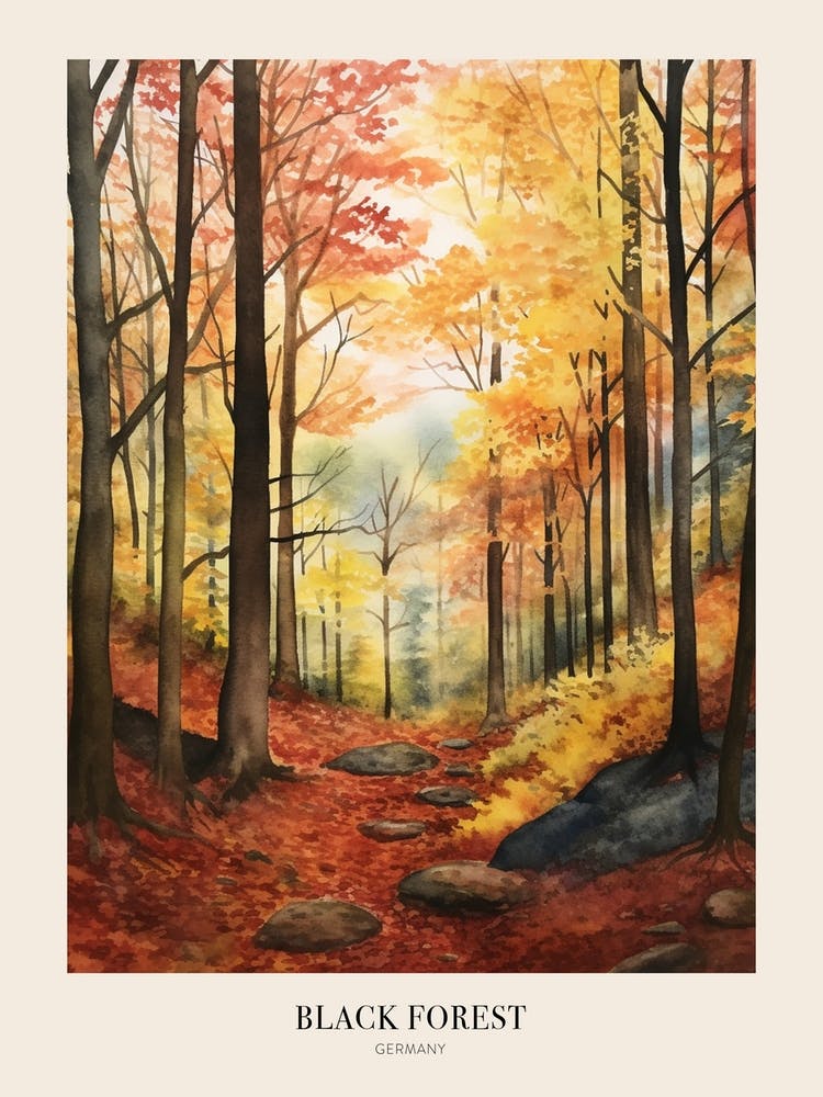 Paysage Forestier d'Automne Black Forest Germany 1 Affiche