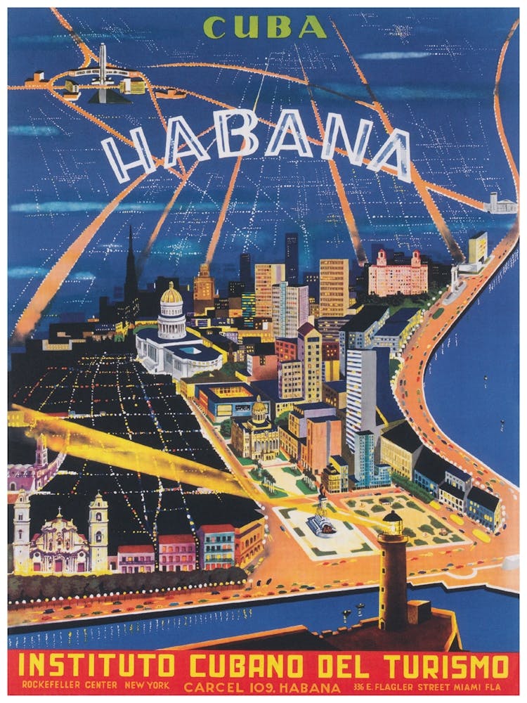 Havana Cuba Vintage Travel Poster