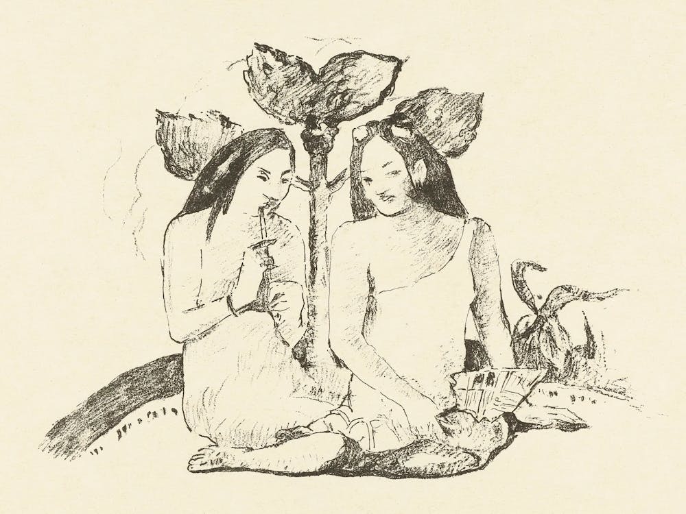 Two Sitting Maori Women (1895), Paul Gauguin