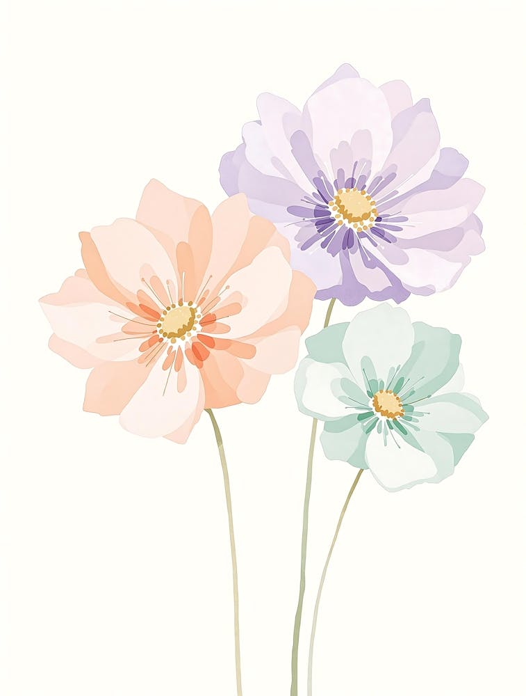 Muted Pastel Floral Bouquet with Delicate Details