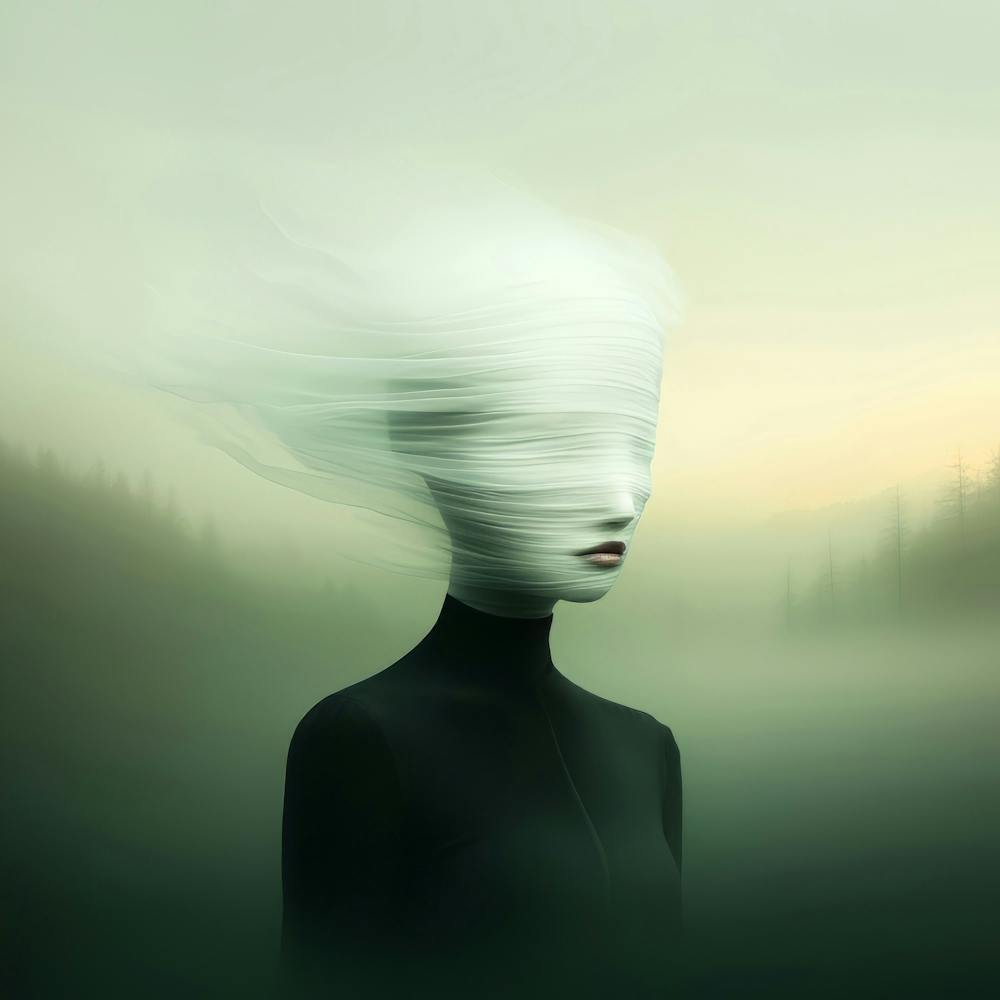 Surreal Portrait Cloudy Face