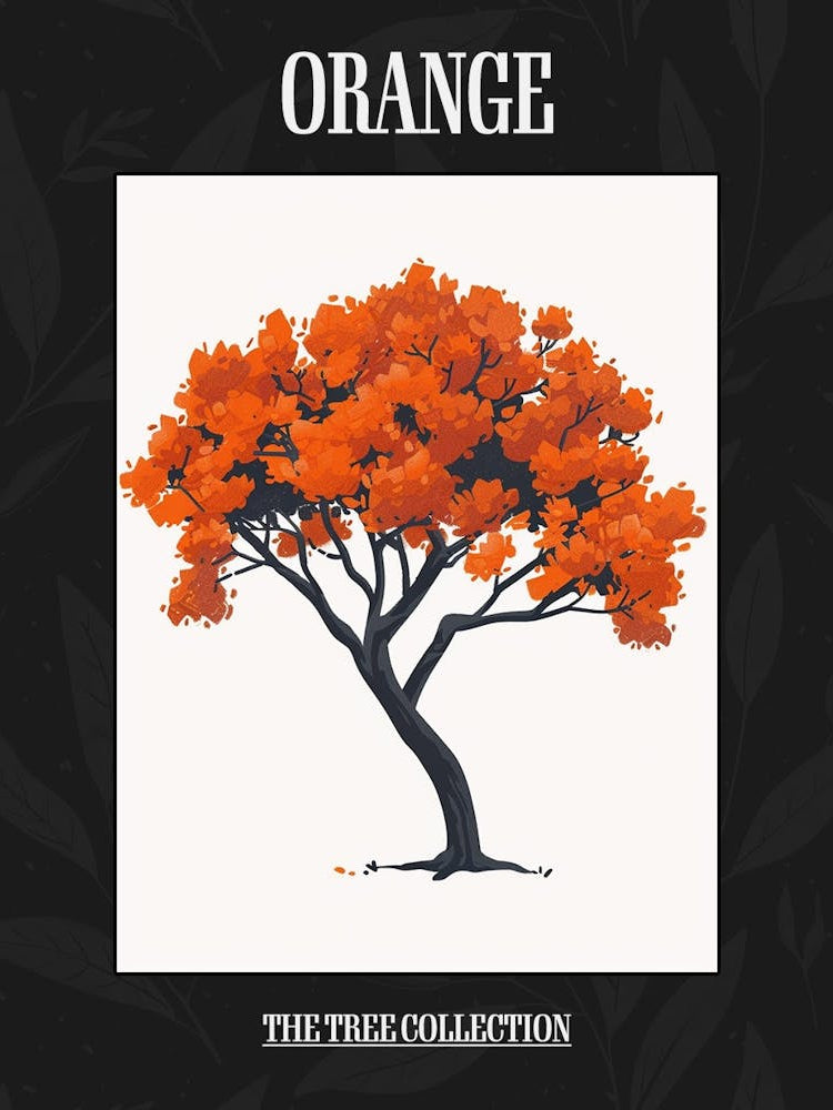Orange Tree Pixel Illustration 3 Poster