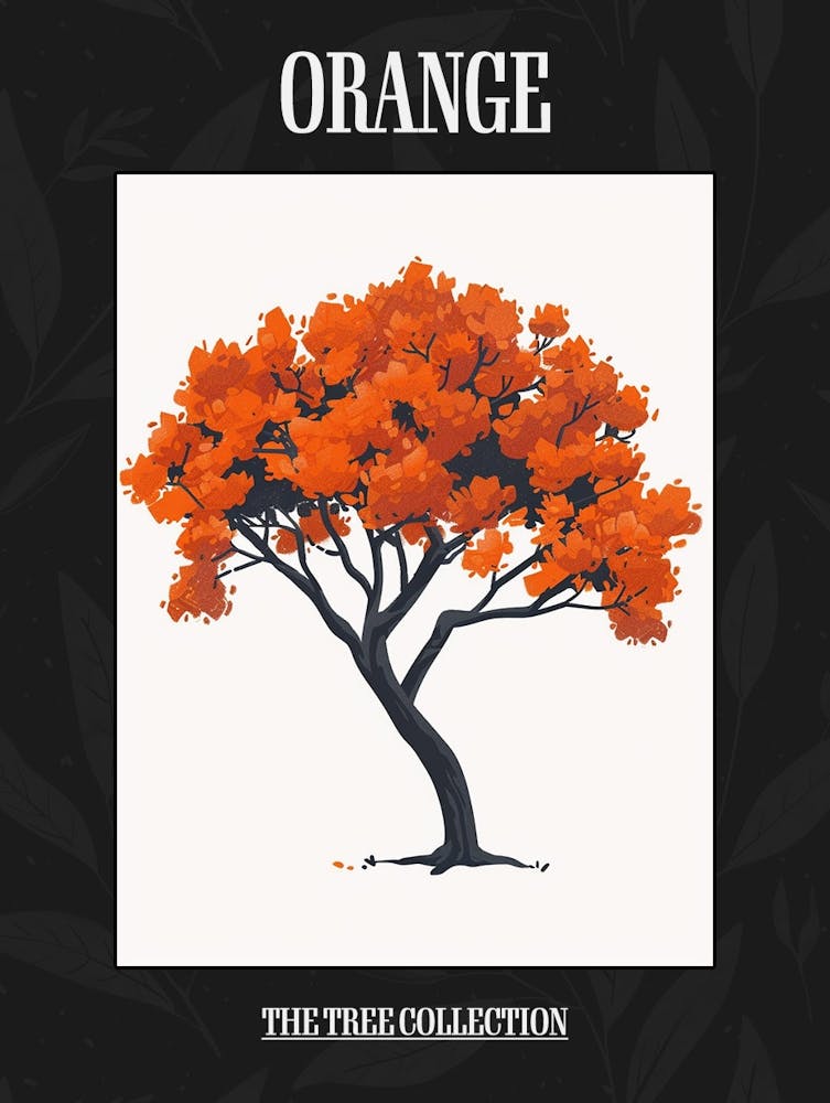 Orange Tree Pixel Illustration 3 Poster