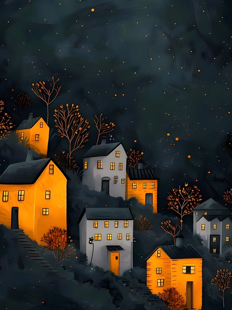 Magical Night Village - Cozy & Whimsical