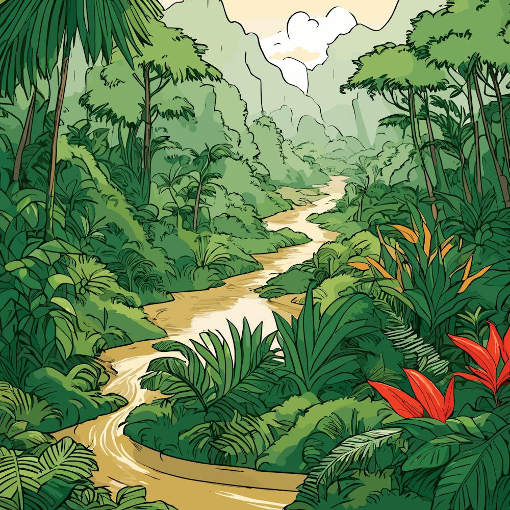 Tropische Dschungel-Illustration