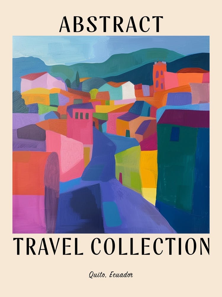 Abstract Travel Collection Poster Quito Ecuador 3