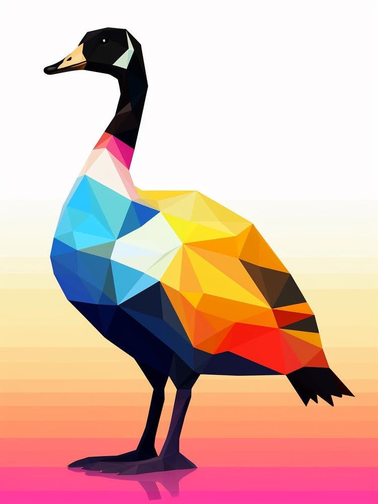 Colourful Geometric Bird Canada Goose 2