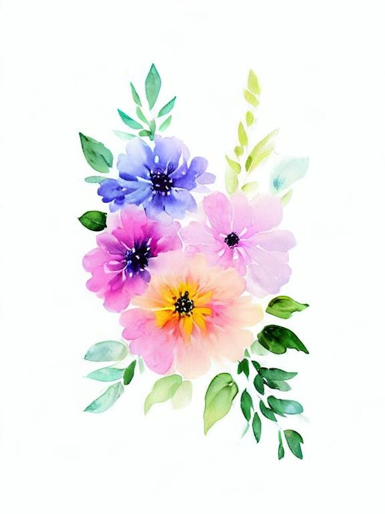 Stock Watercolour Flower