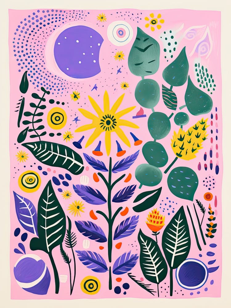 Abstract Botanical Risograph Style 15