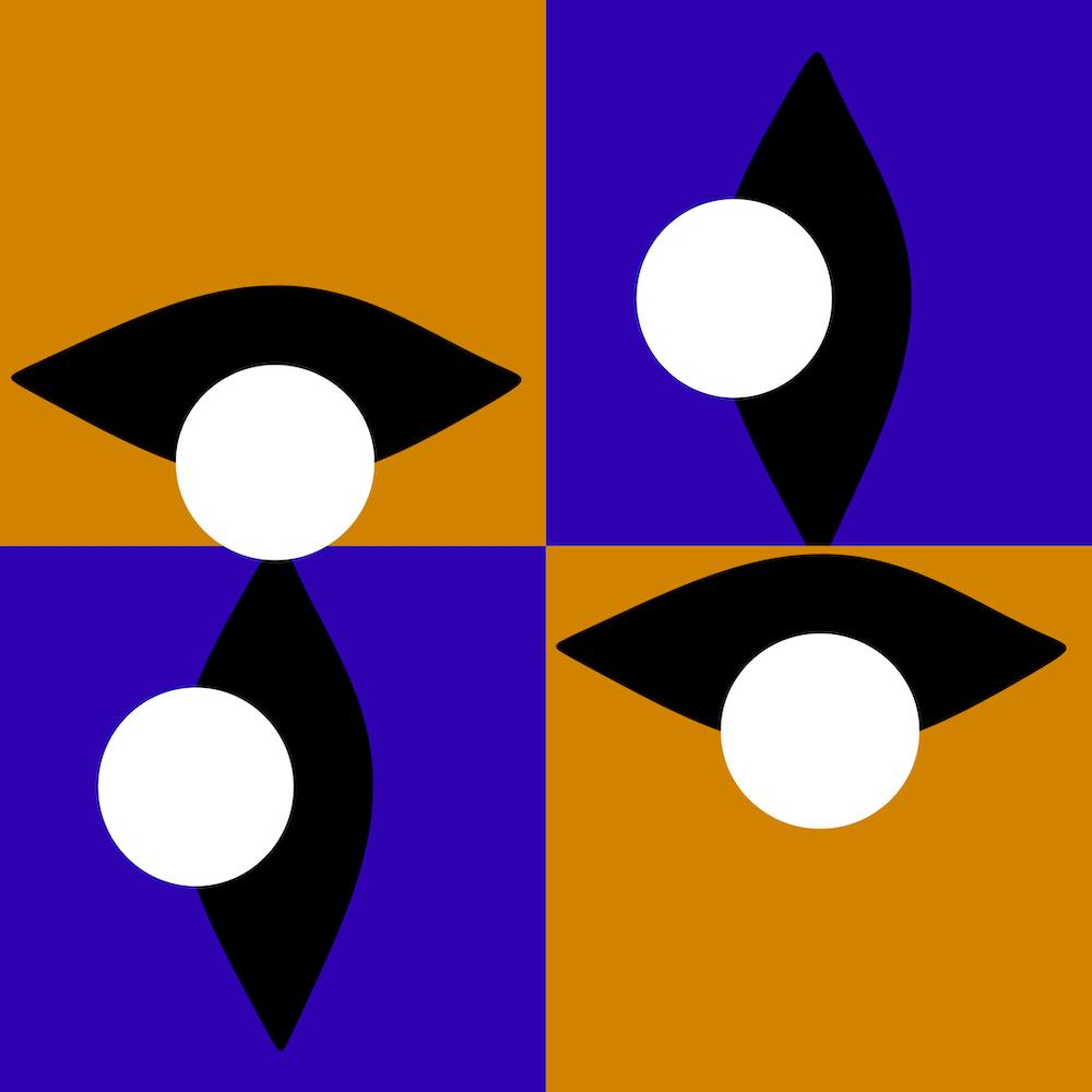 Blue and Yellow Checkered Eye 1