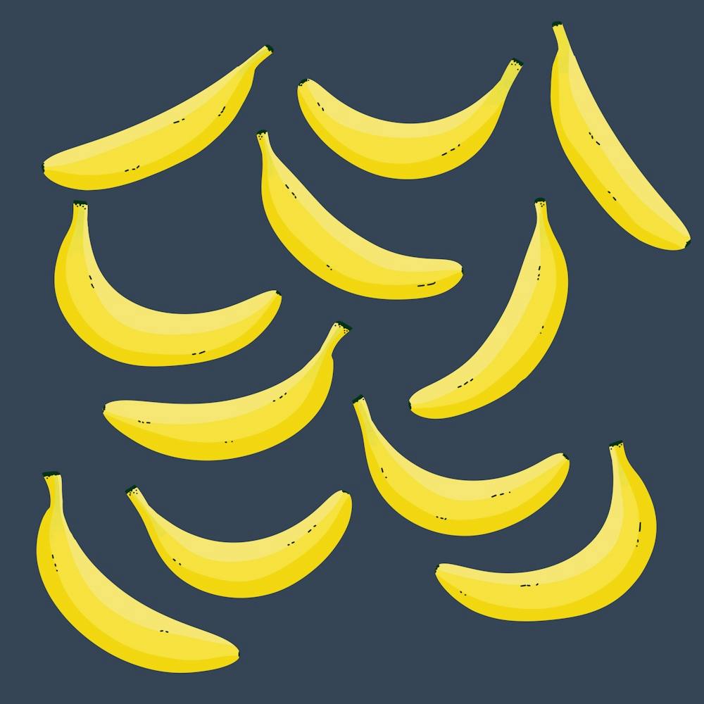 Yellow Bananas on Dark Background