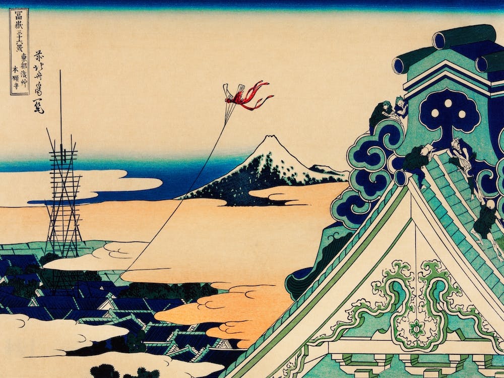 Honganji At Asakusa In Edo (Tōto Asakusa Honganji), Katsushika Hokusai