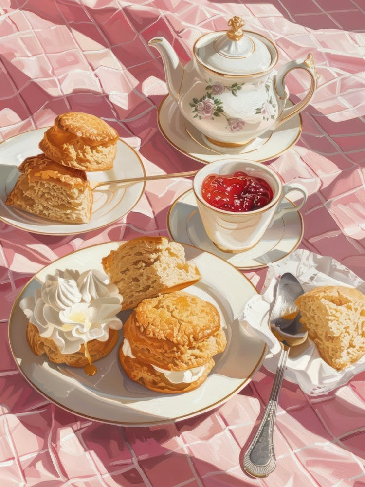 Pink Breakfast Food Scones 2
