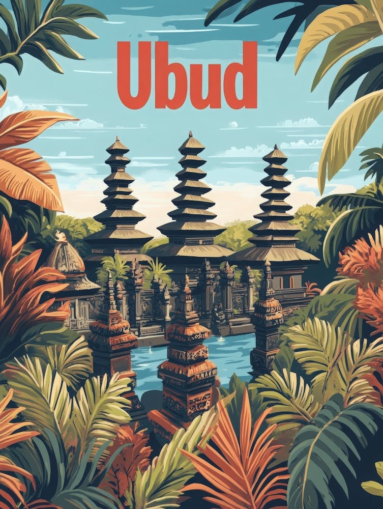 Aihrgdesign A Classic 1960s Travel Poster For Ubud 5