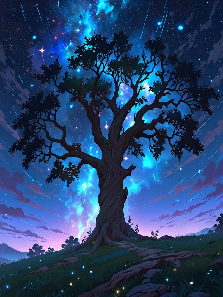 Tree In The Night Sky 2