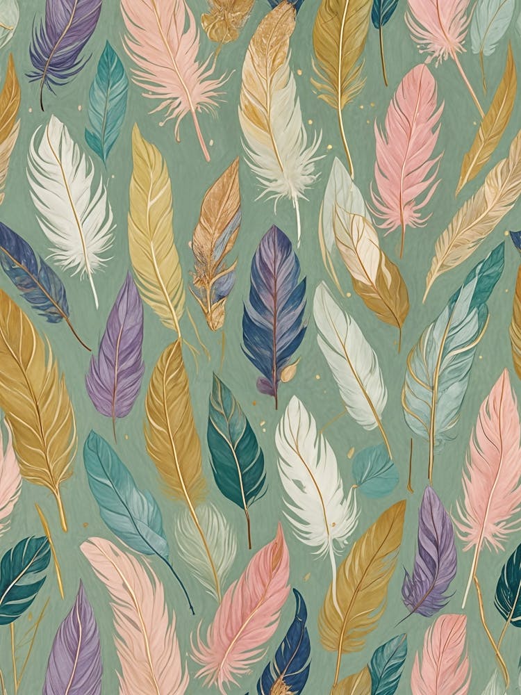 Pastel Shower of Feathers
