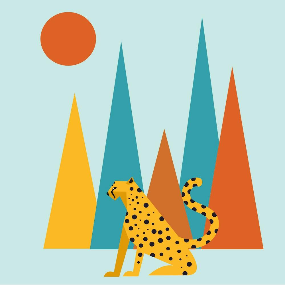 Cheetah In The Wild, Mountains