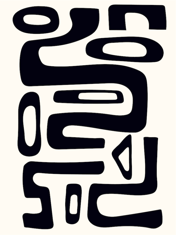 Abstract Irregular Shapes Black
