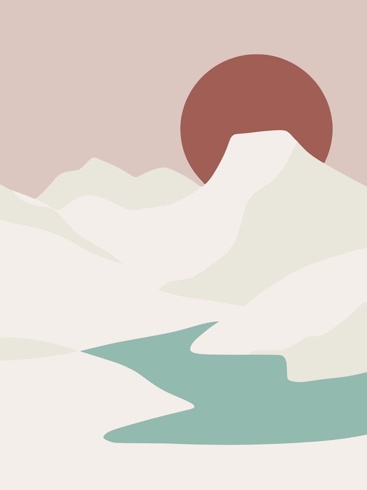 Lac Volcanique Minimaliste