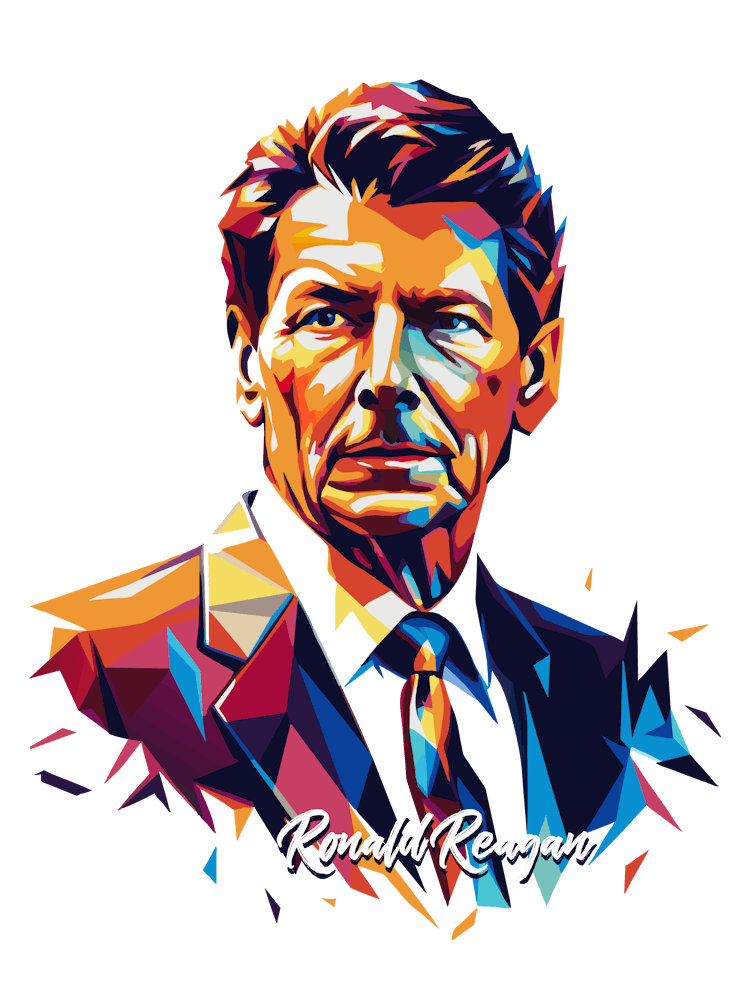 Ronald Reagan 02 Portrait WPAP Pop Art