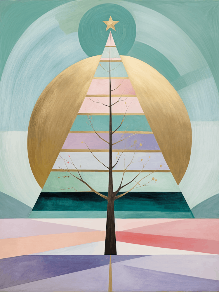 Modern Pastel Christmas Tree no5
