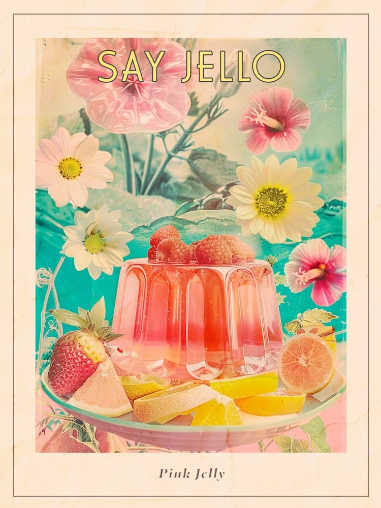 Pink Jelly Retro Collage 3 Poster