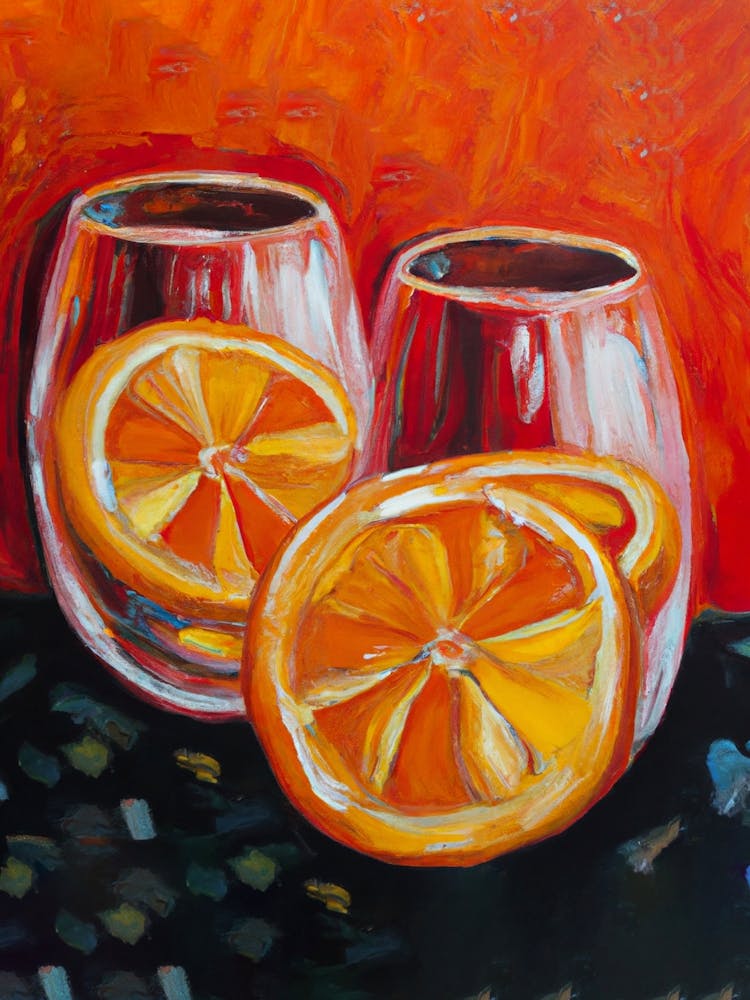 Orange Juice Cocktail Oil Painting