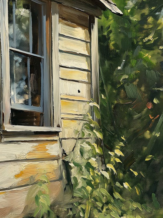 Corner Of The Old Wooden House - expressionism 1