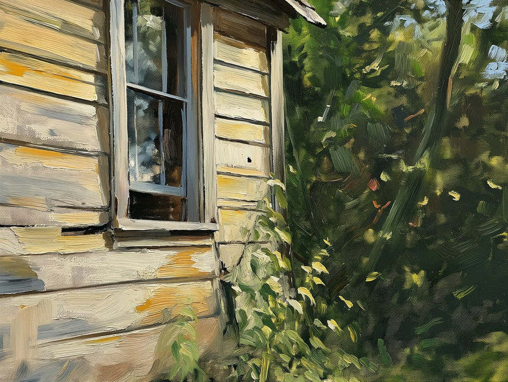 Corner Of The Old Wooden House - expressionism 1