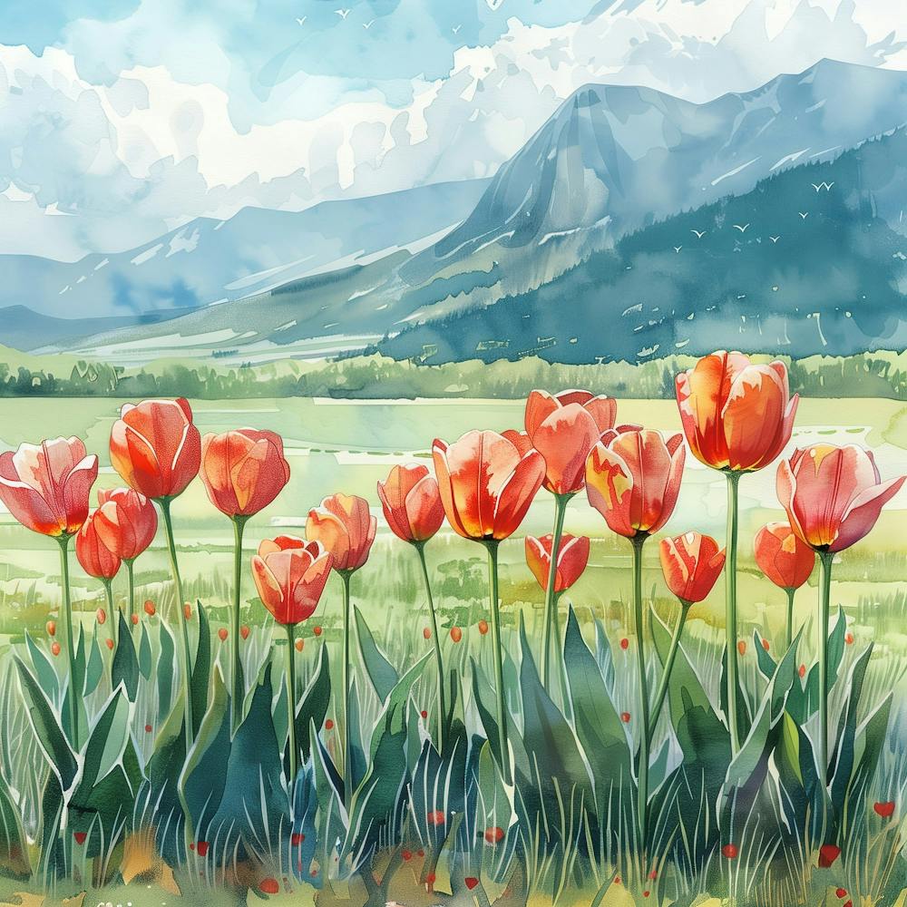 Watercolor Tulips