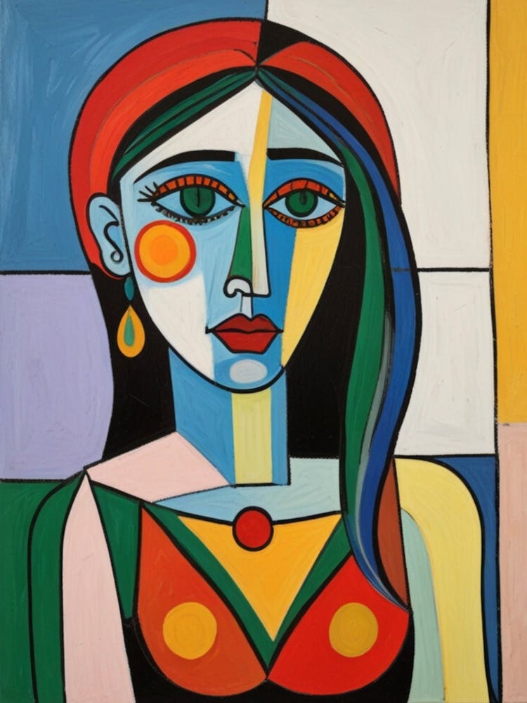 Woman With A Colorful Head