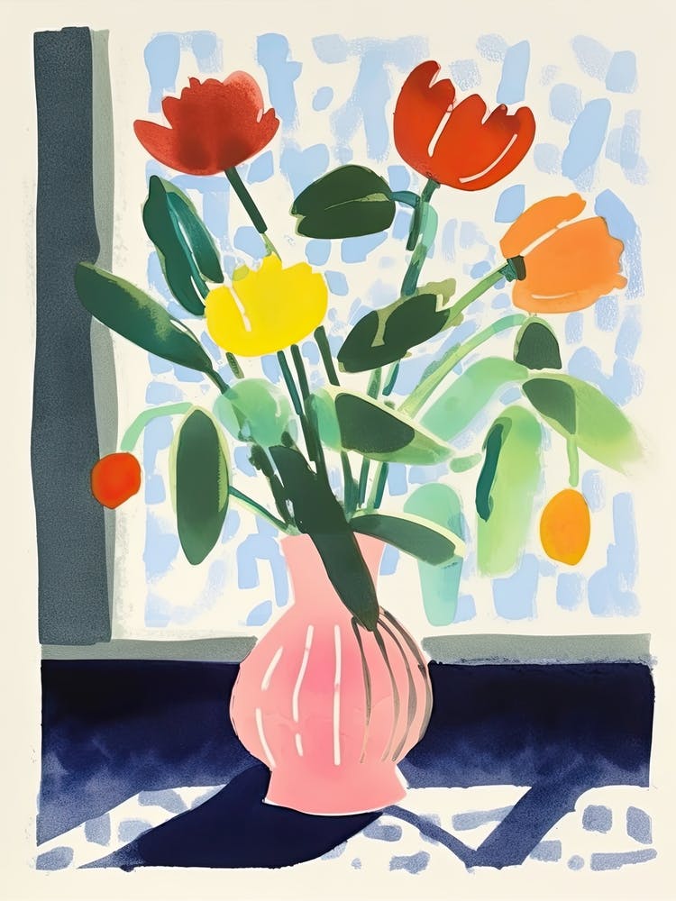 Tulip Bouquet Flower Illustration 2