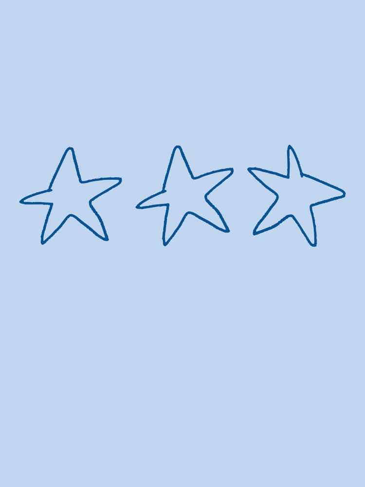 Three Blue Stars- 90s Whimsigoth Aesthetic