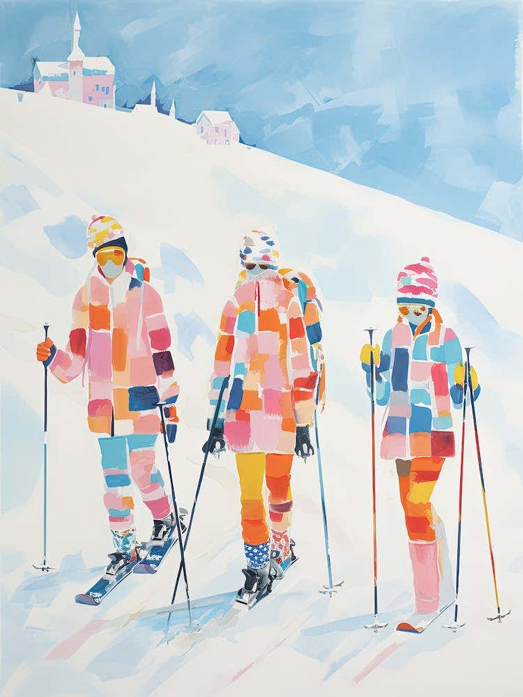Les 3 Vallees   France, Ski Resort Illustration 2