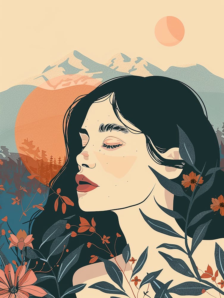 Girl With Flowers 1