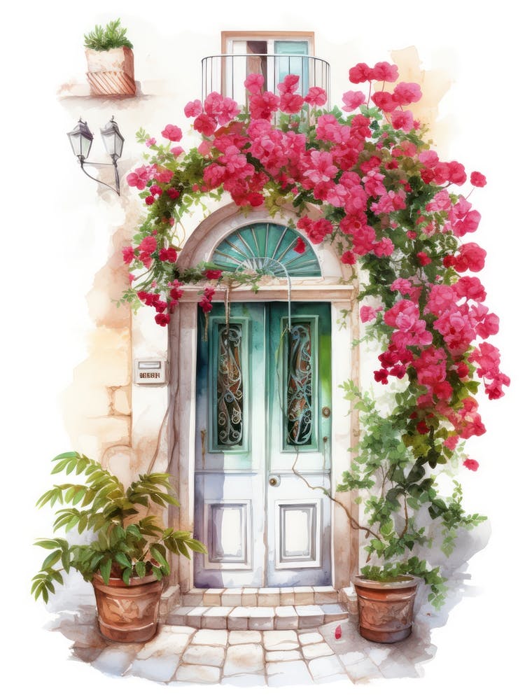 Dubrovnik, Croatia   Mediterranean Doors Watercolour Painting 4