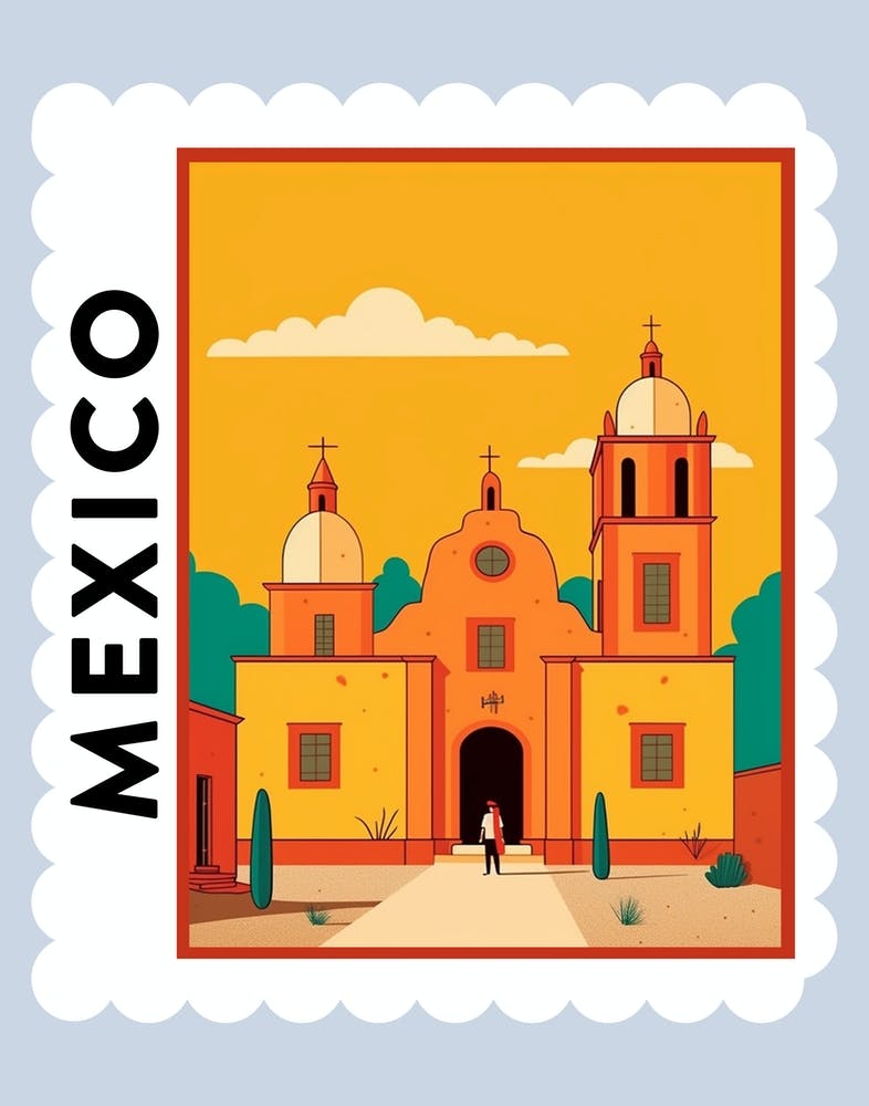 Mexico 1 Travel Stamp Poster